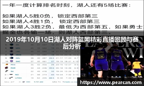 2019年10月10日湖人对阵篮网精彩直播回顾与赛后分析