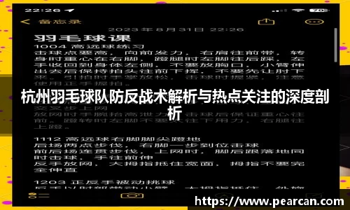 杭州羽毛球队防反战术解析与热点关注的深度剖析